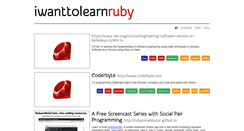 Desktop Screenshot of iwanttolearnruby.com