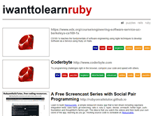 Tablet Screenshot of iwanttolearnruby.com
